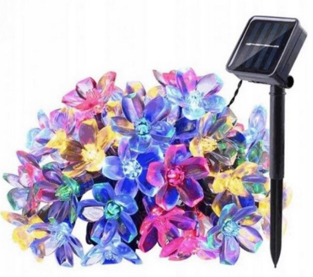 UB Instalatie solara flori de cires RGB cu 50 led-uri multicolor
